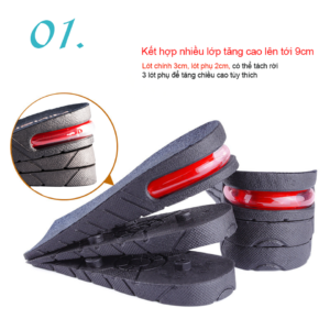 Lót giày tăng chiều cao nam nữ có đệm khí