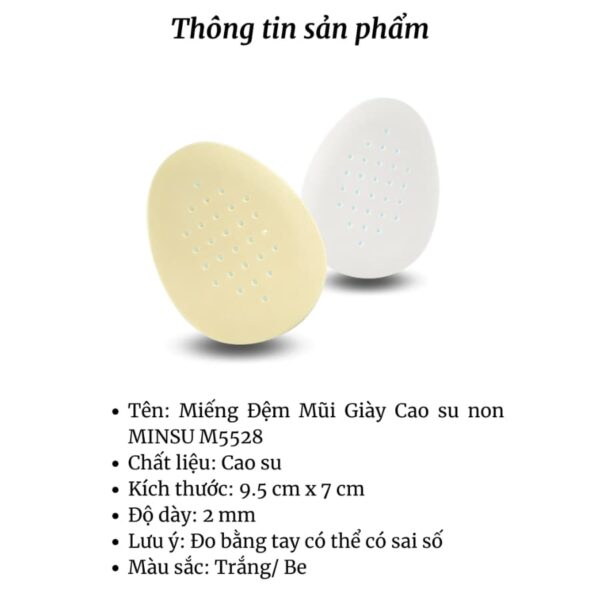 Thông tin sản phẩm Miếng đệm mũi giày cao su non MINSU M5528