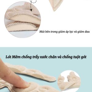 Miếng Lót Đệm Gót Giày Có Hạt Silicon MINSU M5519