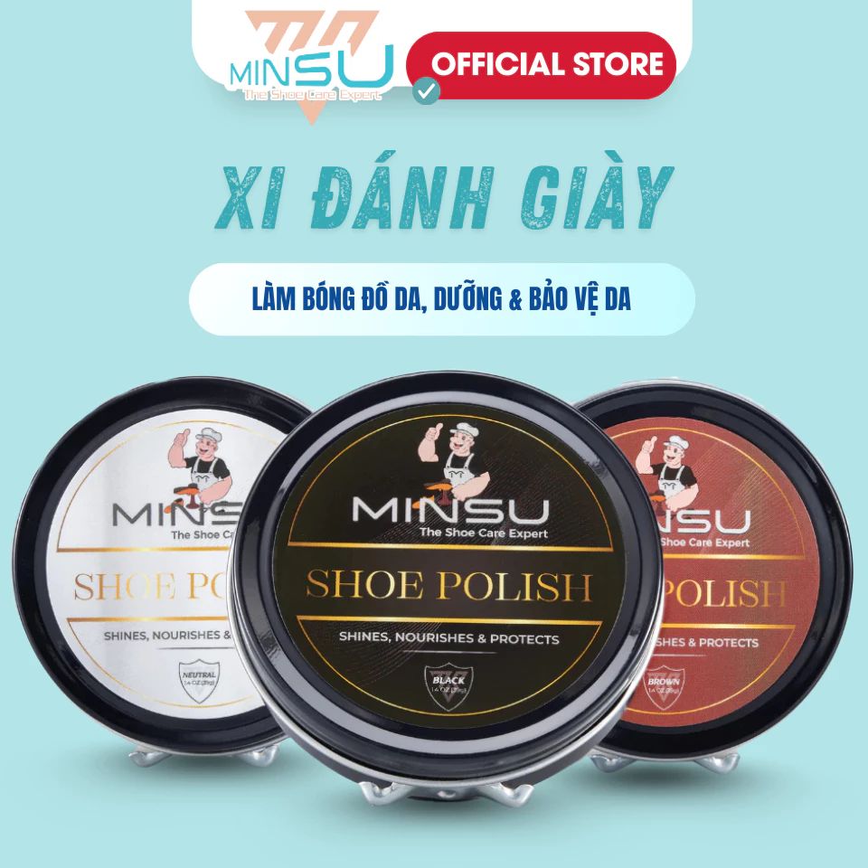 Xi Đánh Giày Shoe Polish MINSU M7939 Dạng Sáp Giúp Đánh Bóng, Bổ Sung Màu Cho Giày, Đồ Da, Ghế Sofa, Túi Xách, Nội Thất