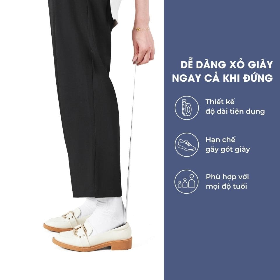 Cây Đón Gót Giày MINSU Shoehorn M2435 Dụng Cụ Hỗ Trợ Mang Xỏ Giày Bằng Inox Dành Cho Nam Nữ - Ảnh 12