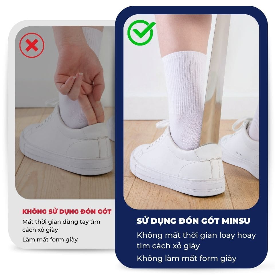Cây Đón Gót Giày MINSU Shoehorn M2435 Dụng Cụ Hỗ Trợ Mang Xỏ Giày Bằng Inox Dành Cho Nam Nữ - Ảnh 14