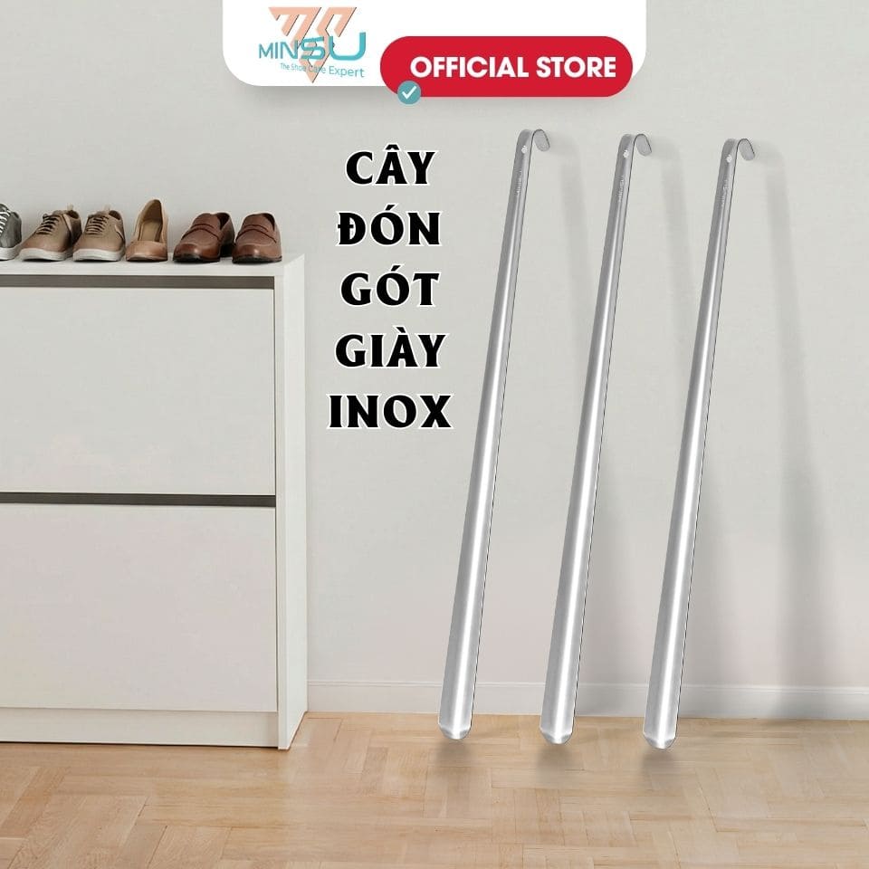 Cây Đón Gót Giày MINSU Shoehorn M2435 Dụng Cụ Hỗ Trợ Mang Xỏ Giày Bằng Inox Dành Cho Nam Nữ