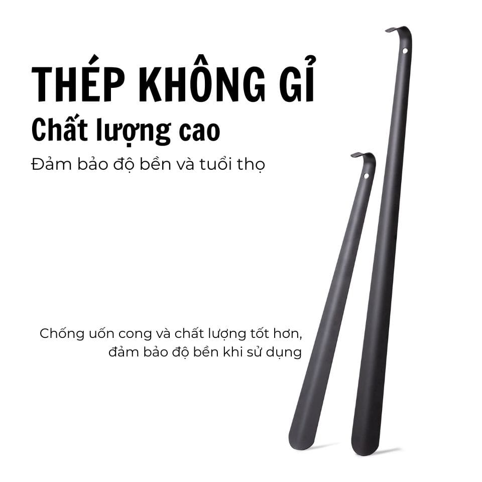 Cây Đón Gót Giày MINSU Shoehorn M2435 Dụng Cụ Hỗ Trợ Mang Xỏ Giày Bằng Inox Dành Cho Nam Nữ - Ảnh 4