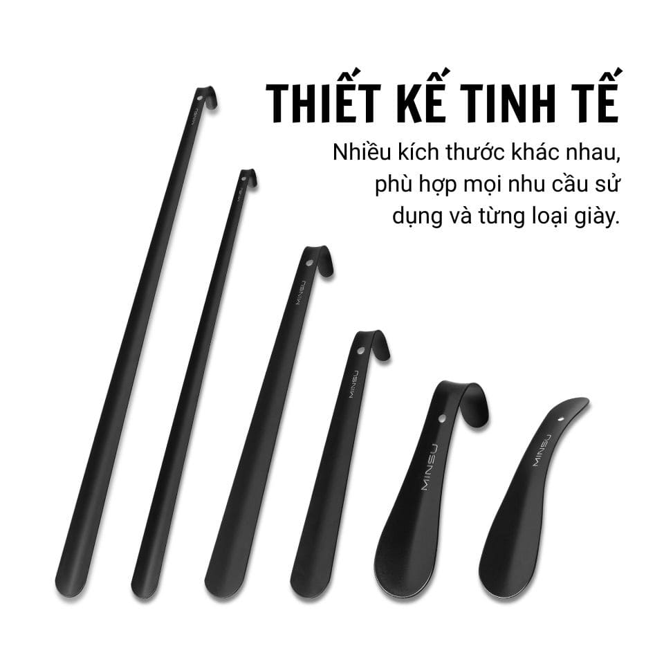 Cây Đón Gót Giày MINSU Shoehorn M2435 Dụng Cụ Hỗ Trợ Mang Xỏ Giày Bằng Inox Dành Cho Nam Nữ - Ảnh 6