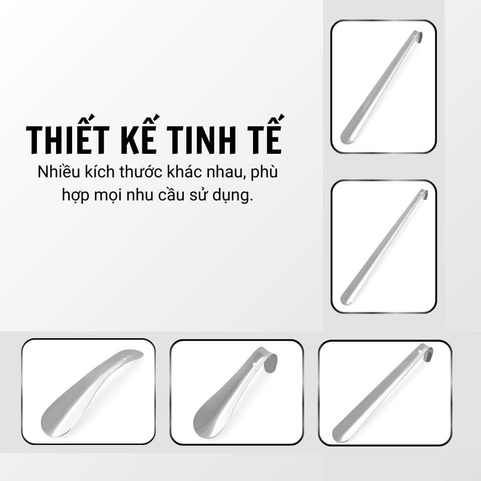Cây Đón Gót Giày MINSU Shoehorn M2435 Dụng Cụ Hỗ Trợ Mang Xỏ Giày Bằng Inox Dành Cho Nam Nữ - Ảnh 9